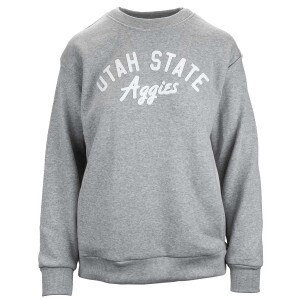Women's Utah State Aggies Embroidered Crew Sweatshirt gray